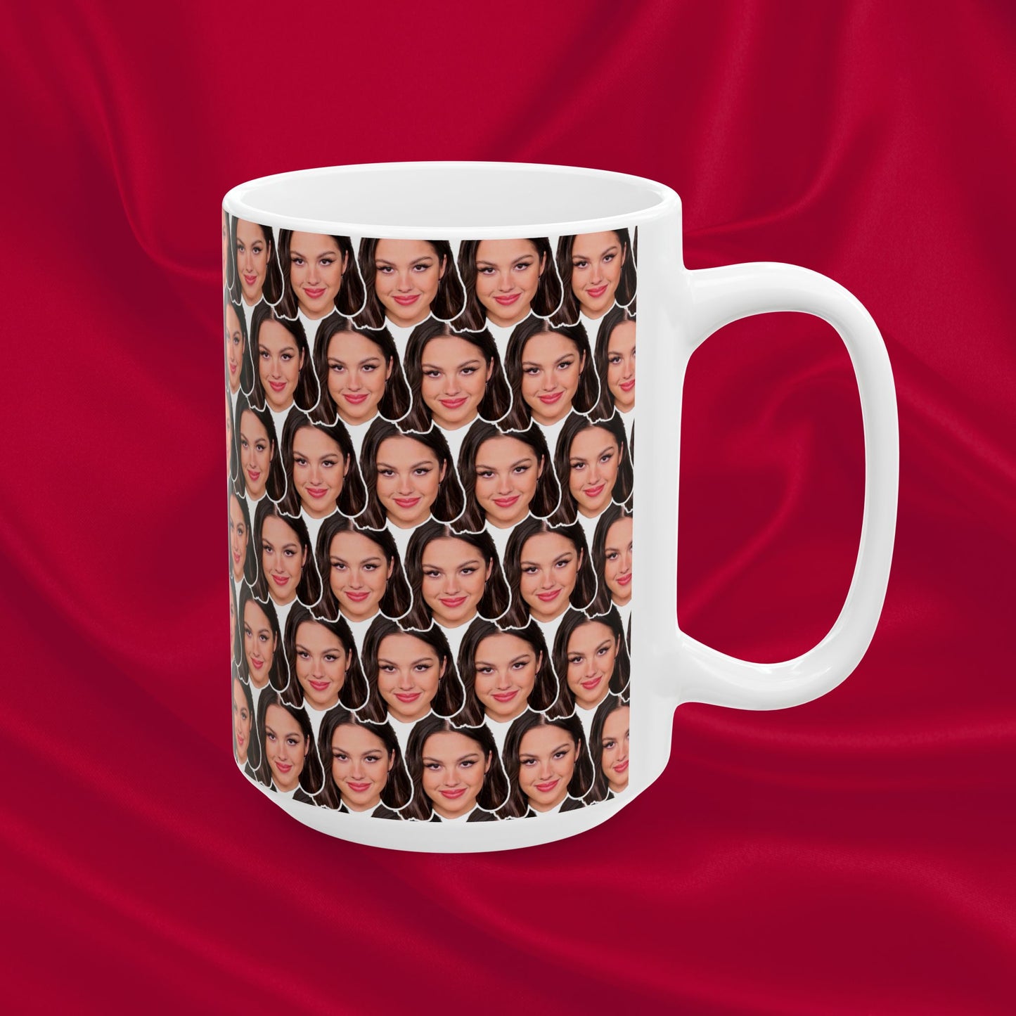Olivia Rodrigo Face Pattern Ceramic Mug | Unique Gift for Olivia Rodrigo Fans