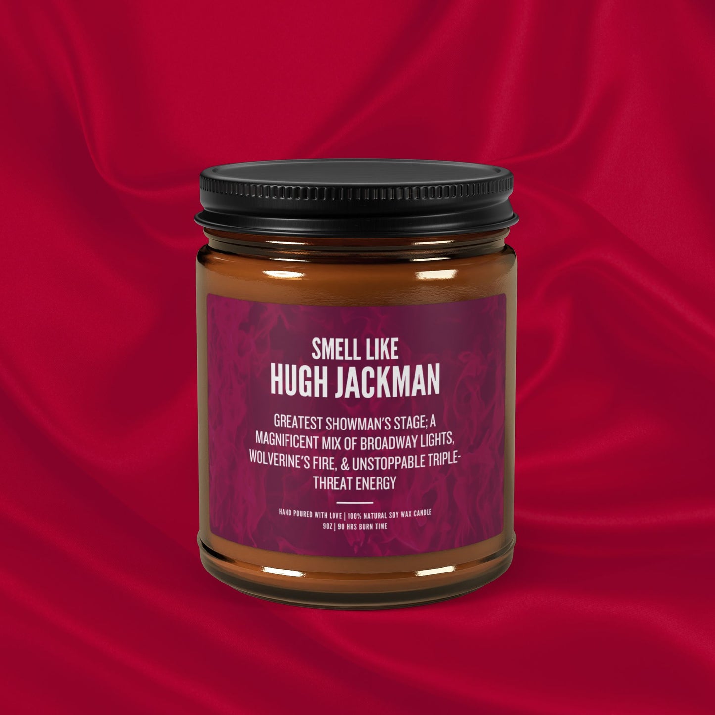 Hugh Jackman Scented Gift | Luxury Soy Candle| Hand-Poured Amber Jar