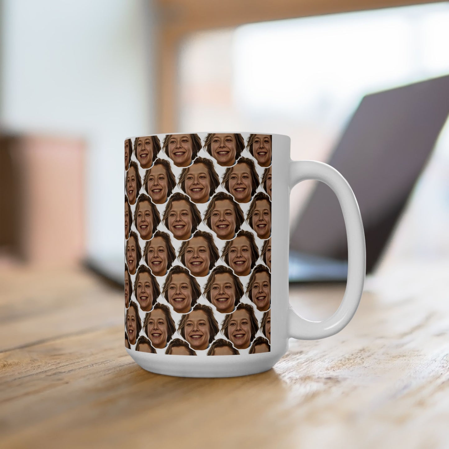 Emma D'Arcy Funny Face Pattern Ceramic Mug | Unique Gift for Emma D'Arcy Fans