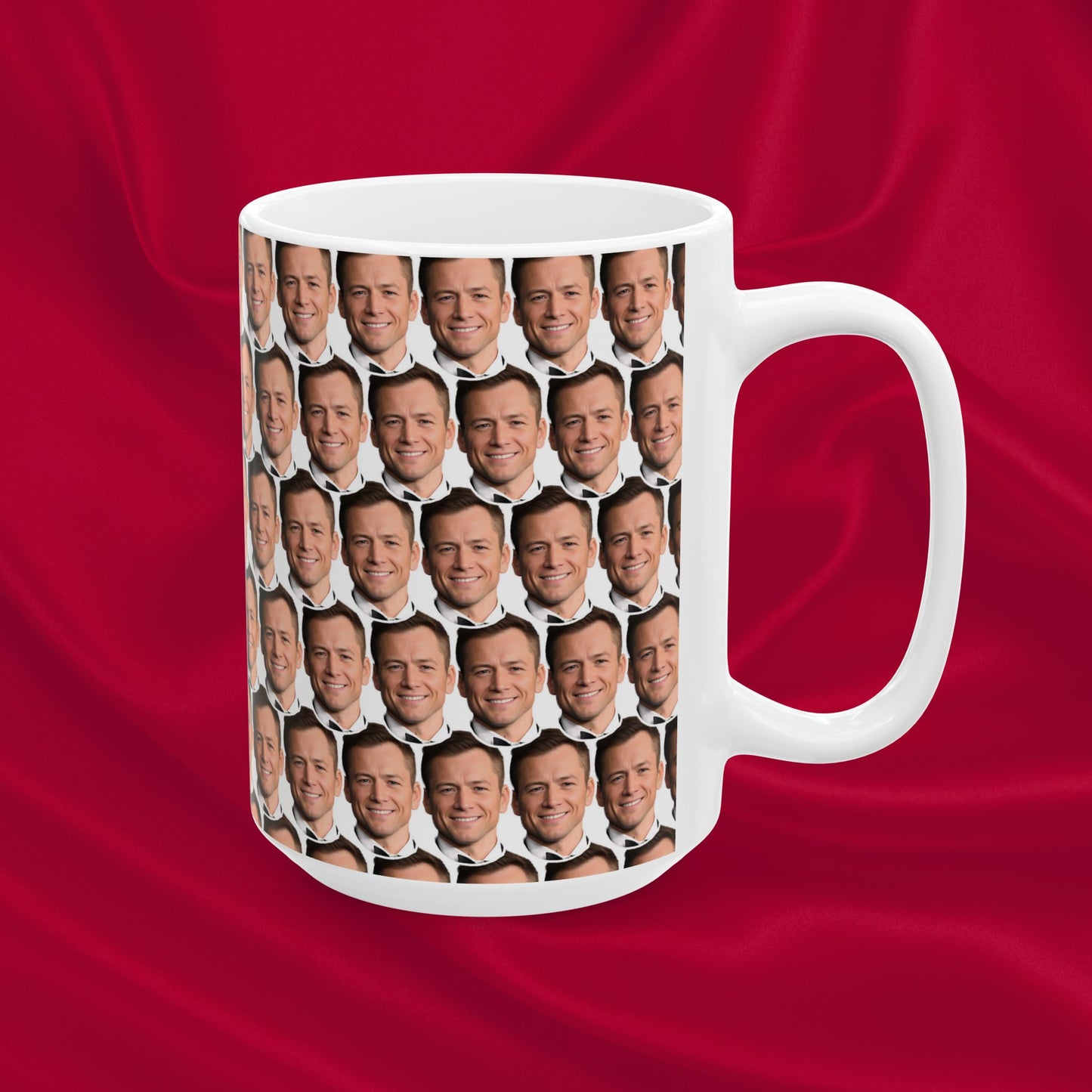 Taron Egerton Face Pattern Ceramic Mug | Unique Gift for Taron Egerton Fans