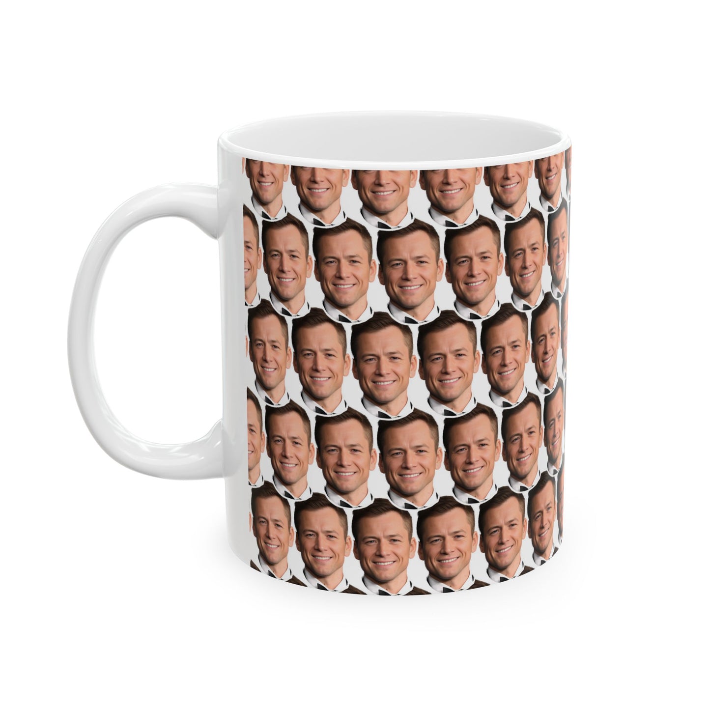 Taron Egerton Face Pattern Ceramic Mug | Unique Gift for Taron Egerton Fans