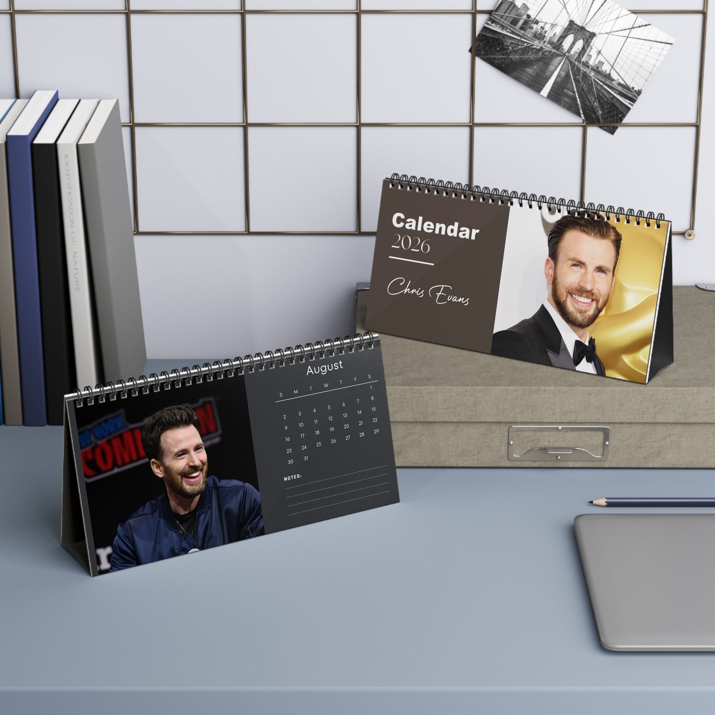 Chris Evans 2026 Desk Calendar | Celebrity Gift | Office Decor