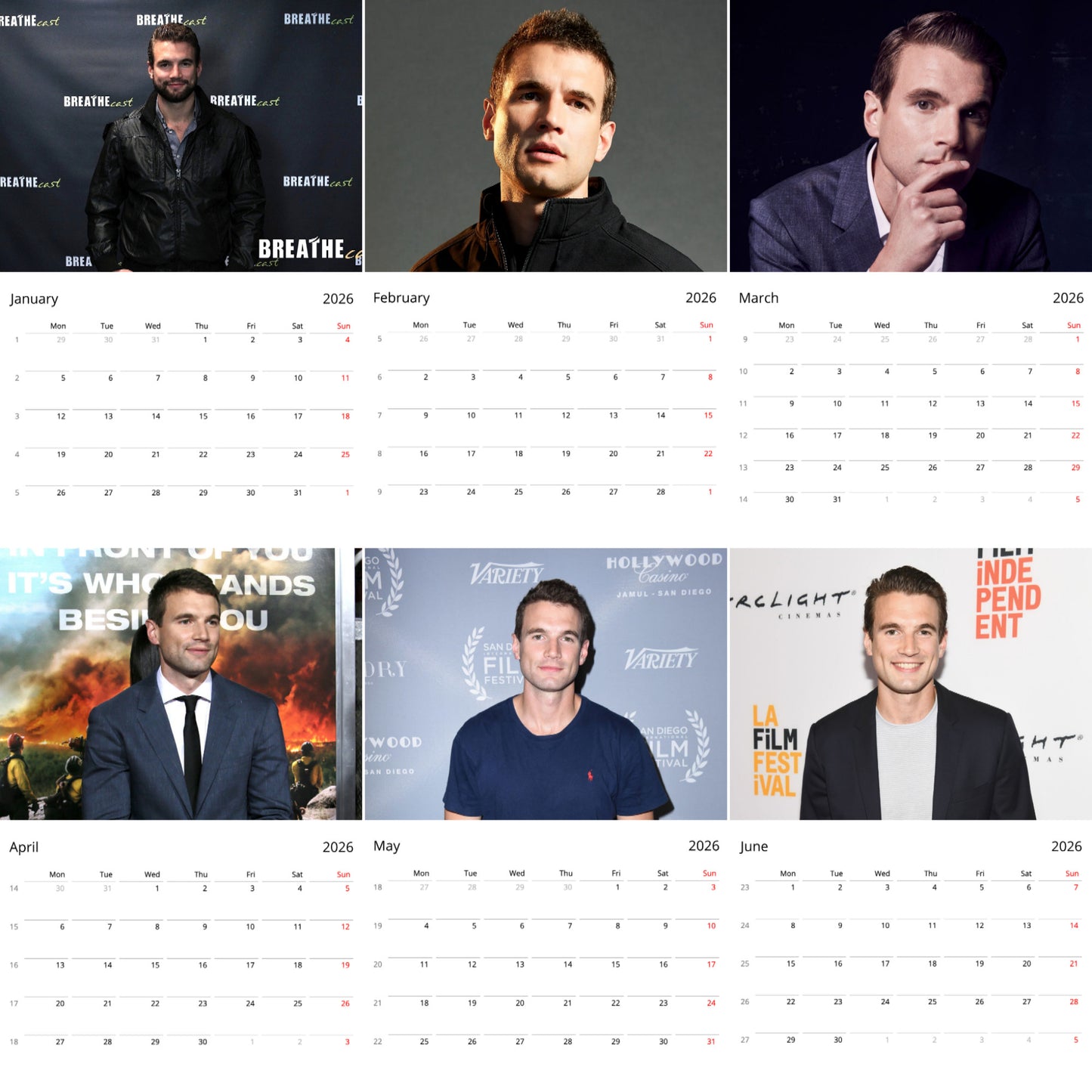 Alex Russell 2026 Wall Calendar (Large Calendar) β Celebrity Fan Gift, Premium Wall Art