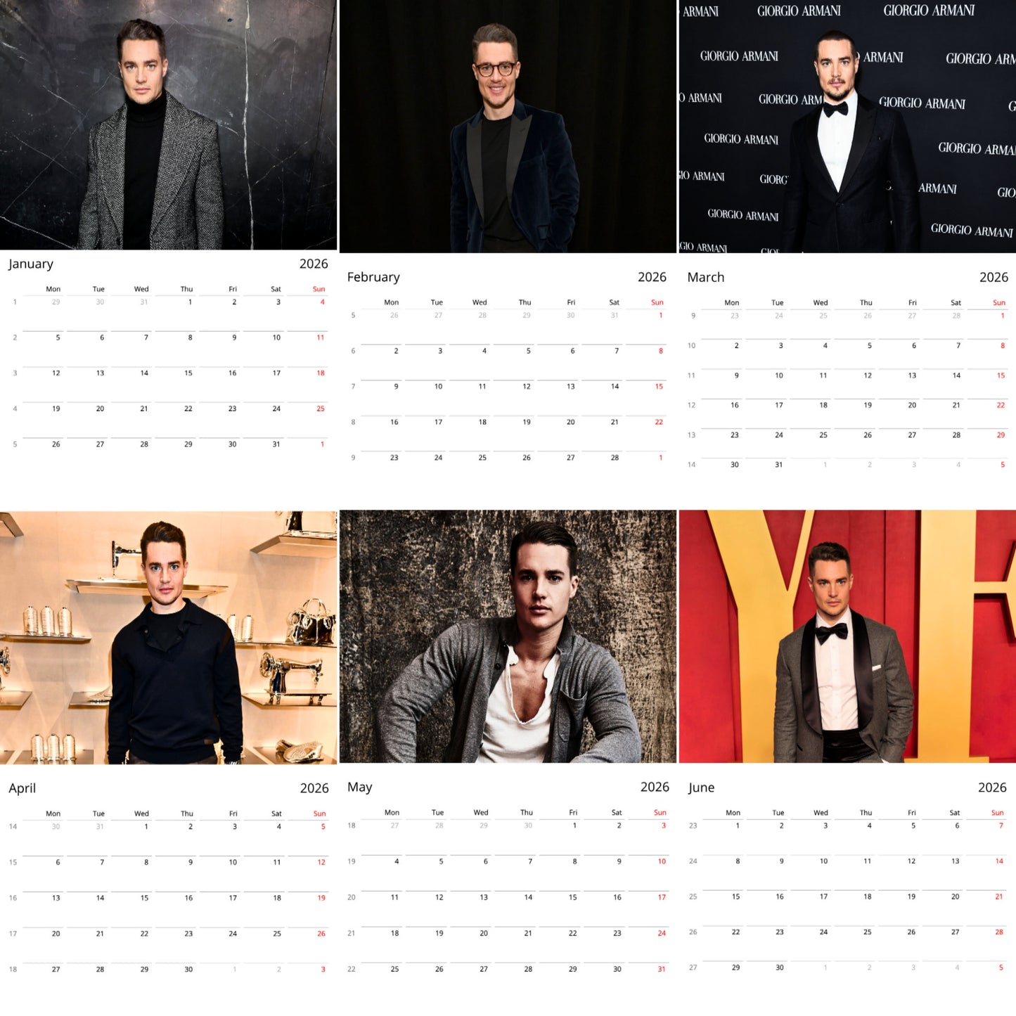 Alexander Dreymon 2026 Wall Calendar (Large Calendar) β Celebrity Fan Gift, Premium Wall Art