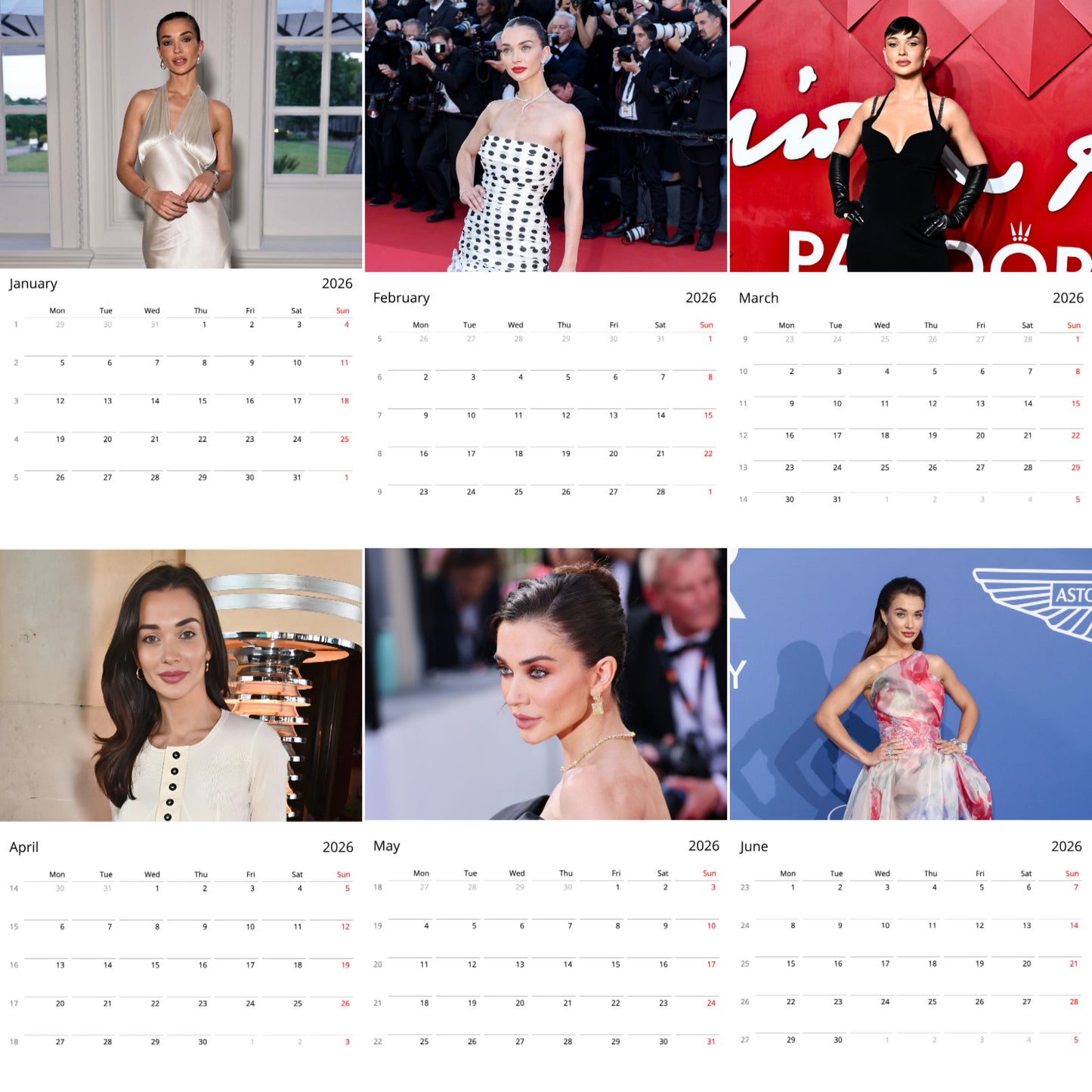 Amy Jackson 2026 Wall Calendar (Large Calendar) β Celebrity Fan Gift, Premium Wall Art
