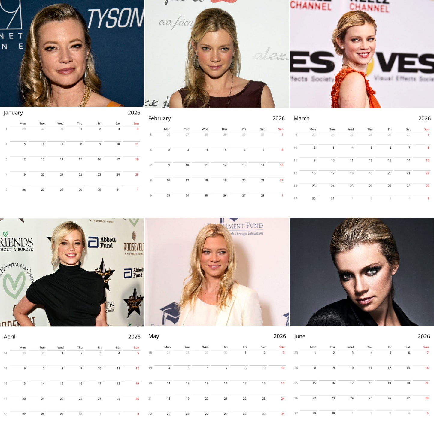 Amy Smart 2026 Wall Calendar (Large Calendar) β Celebrity Fan Gift, Premium Wall Art