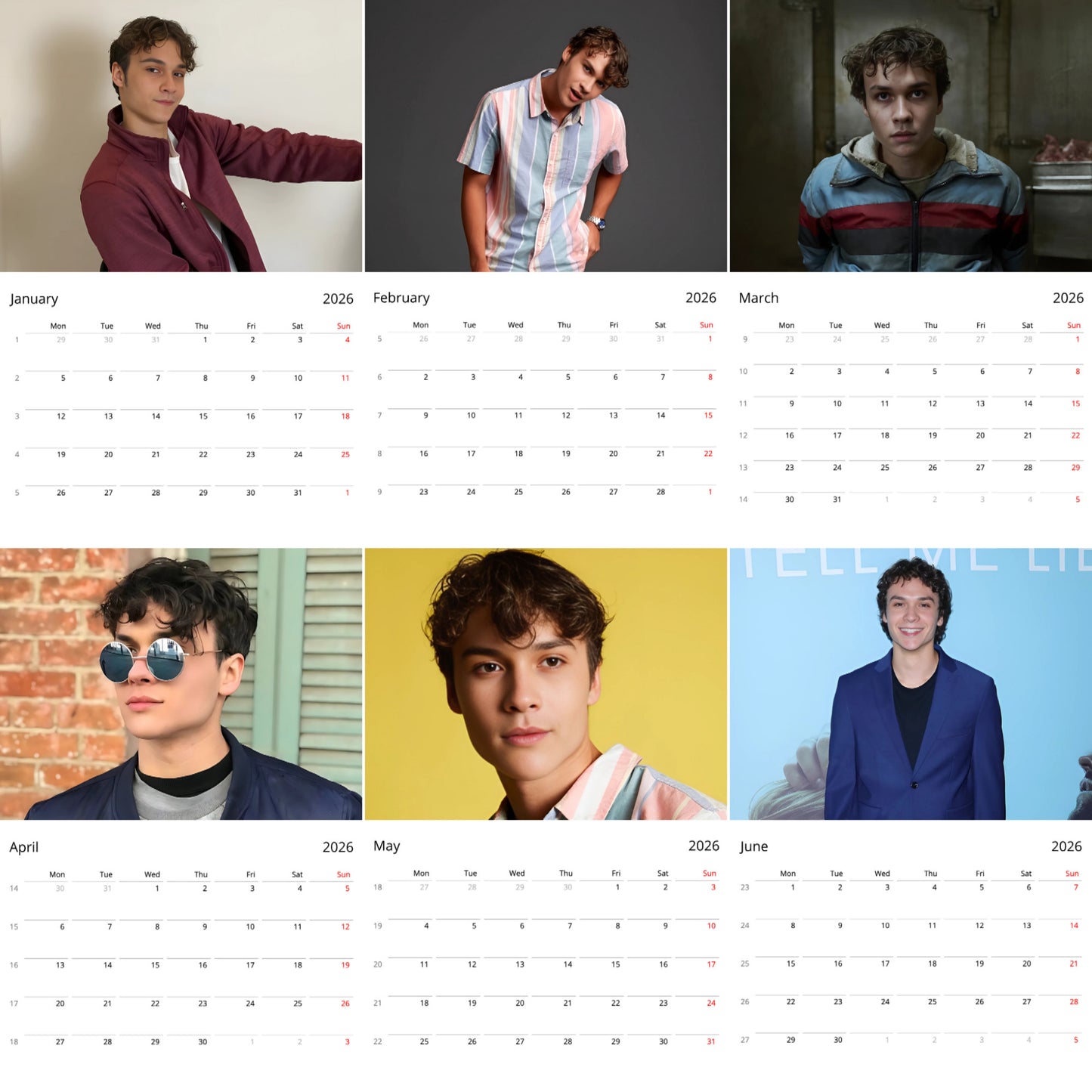 Benjamin Wadsworth 2026 Wall Calendar – Deadly Class Star, Fan Gift