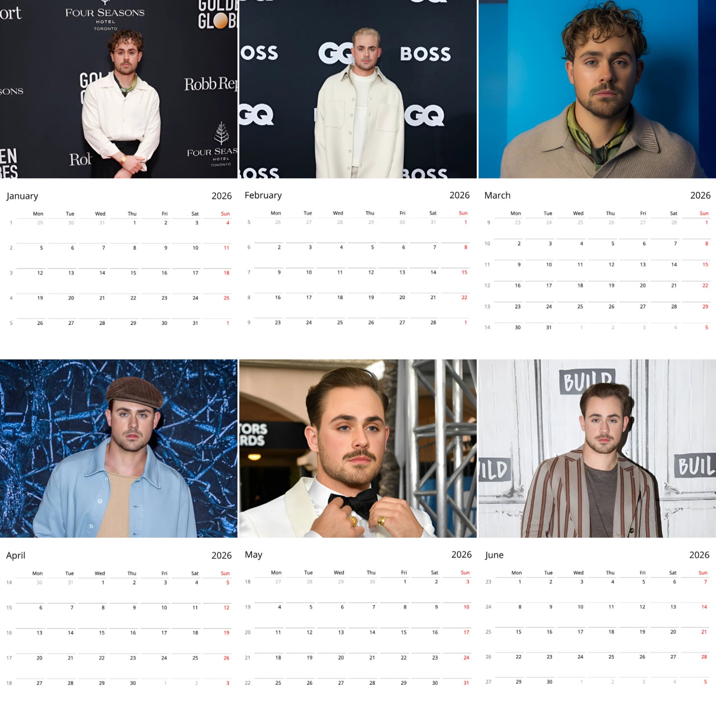 Finn Wolfhard 2026 Wall Calendar β Premium Actor Calendar for Fans, Hollywood Star Gift