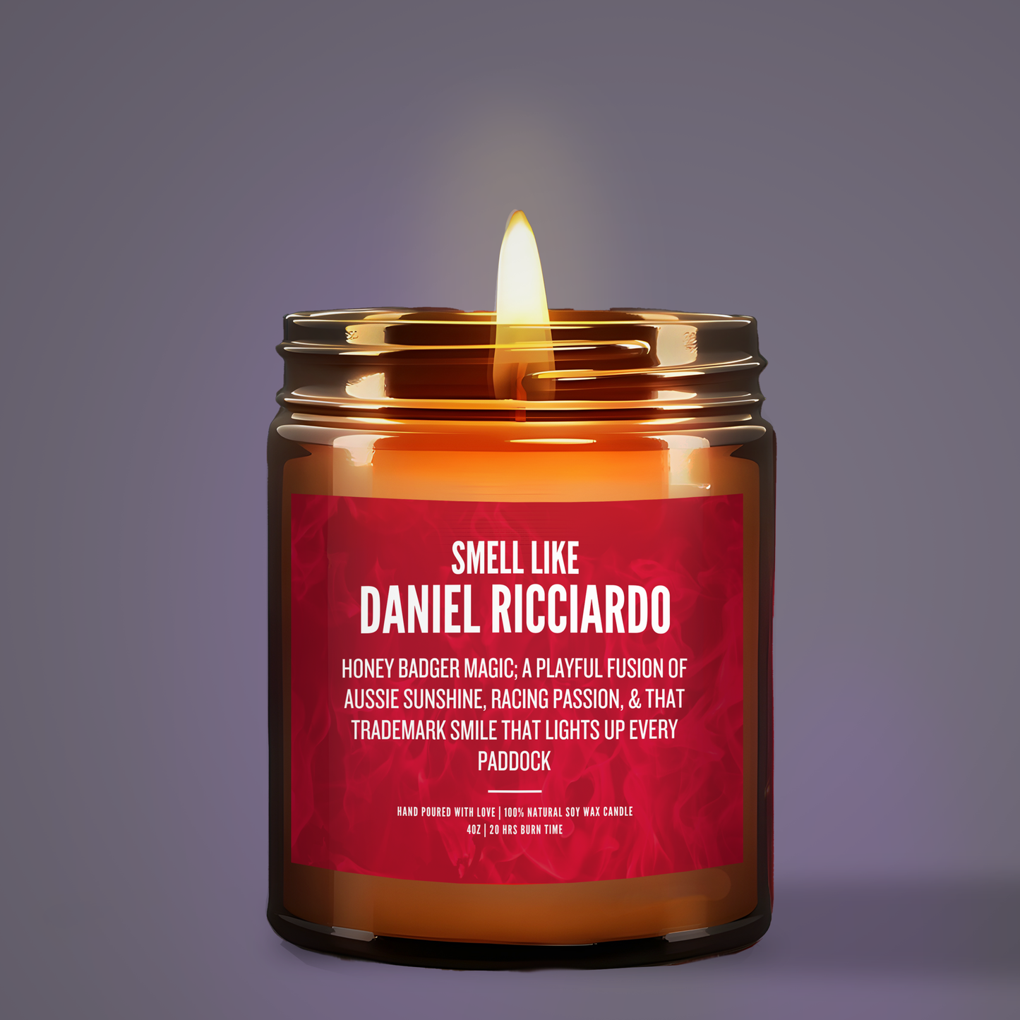 Daniel Ricciardo Scented Candle for fan Gift | Luxury Soy Candle | F1 Fan Gift