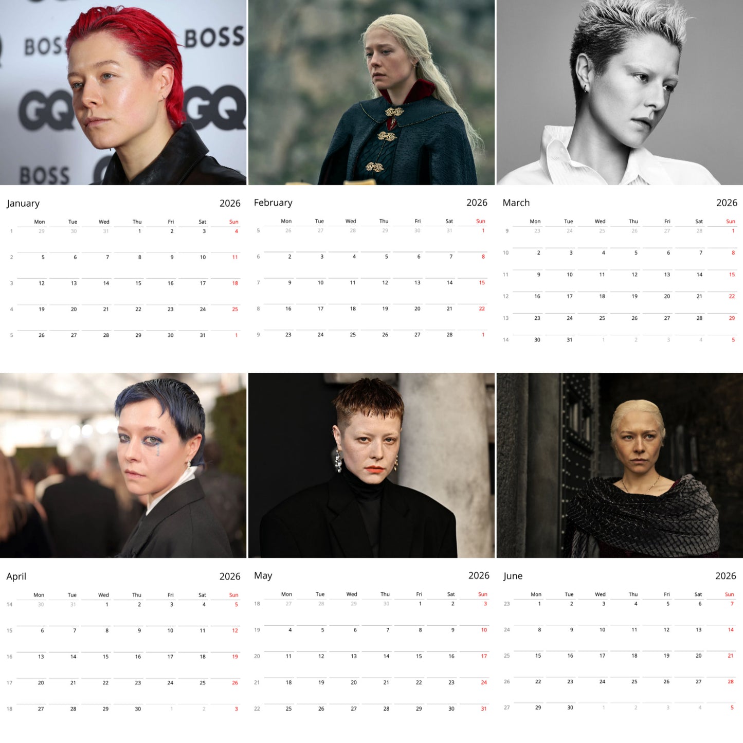 Emma D’Arcy 2026 Wall Calendar (Large Calendar) – Celebrity Fan Gift, Premium Wall Art