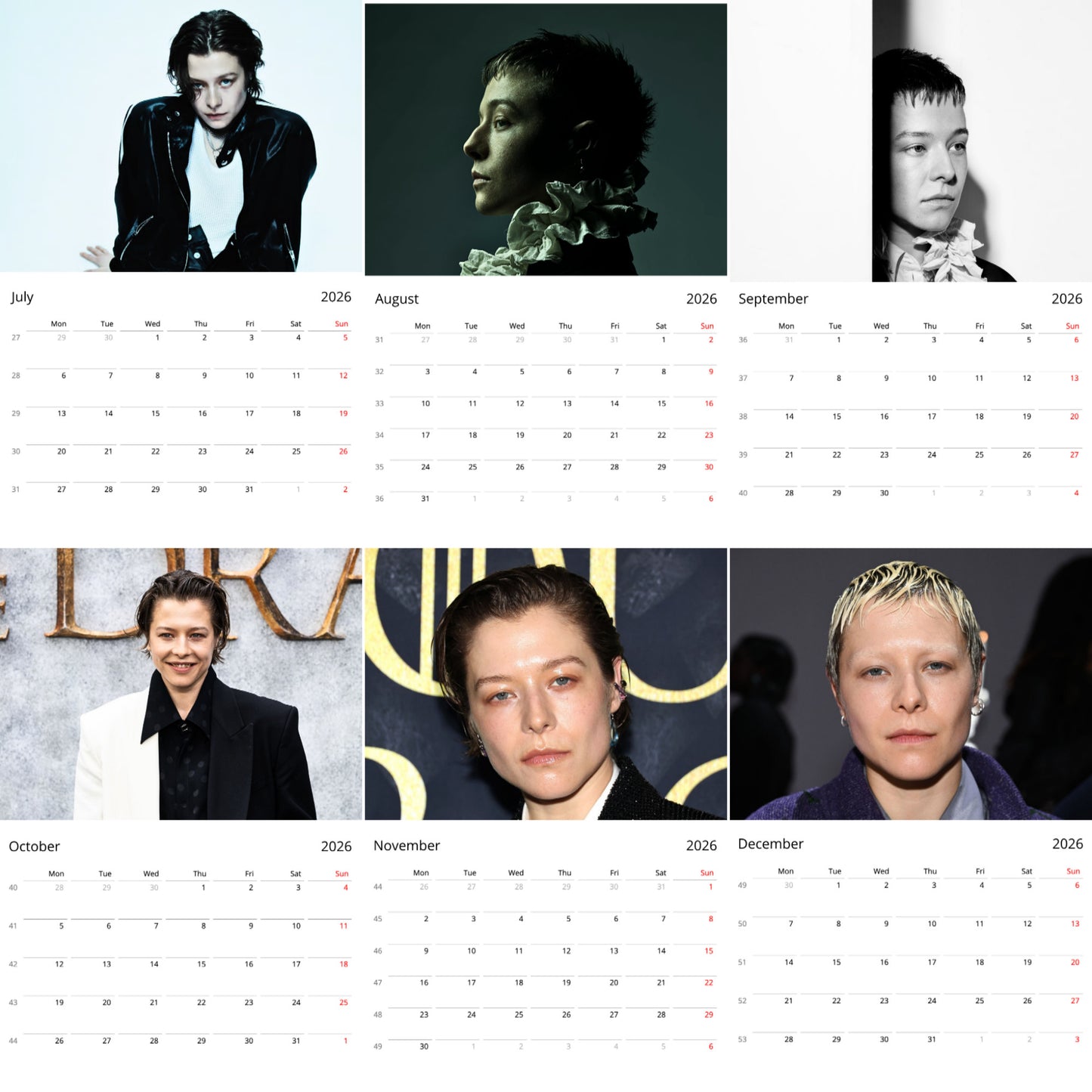 Emma D’Arcy 2026 Wall Calendar (Large Calendar) – Celebrity Fan Gift, Premium Wall Art