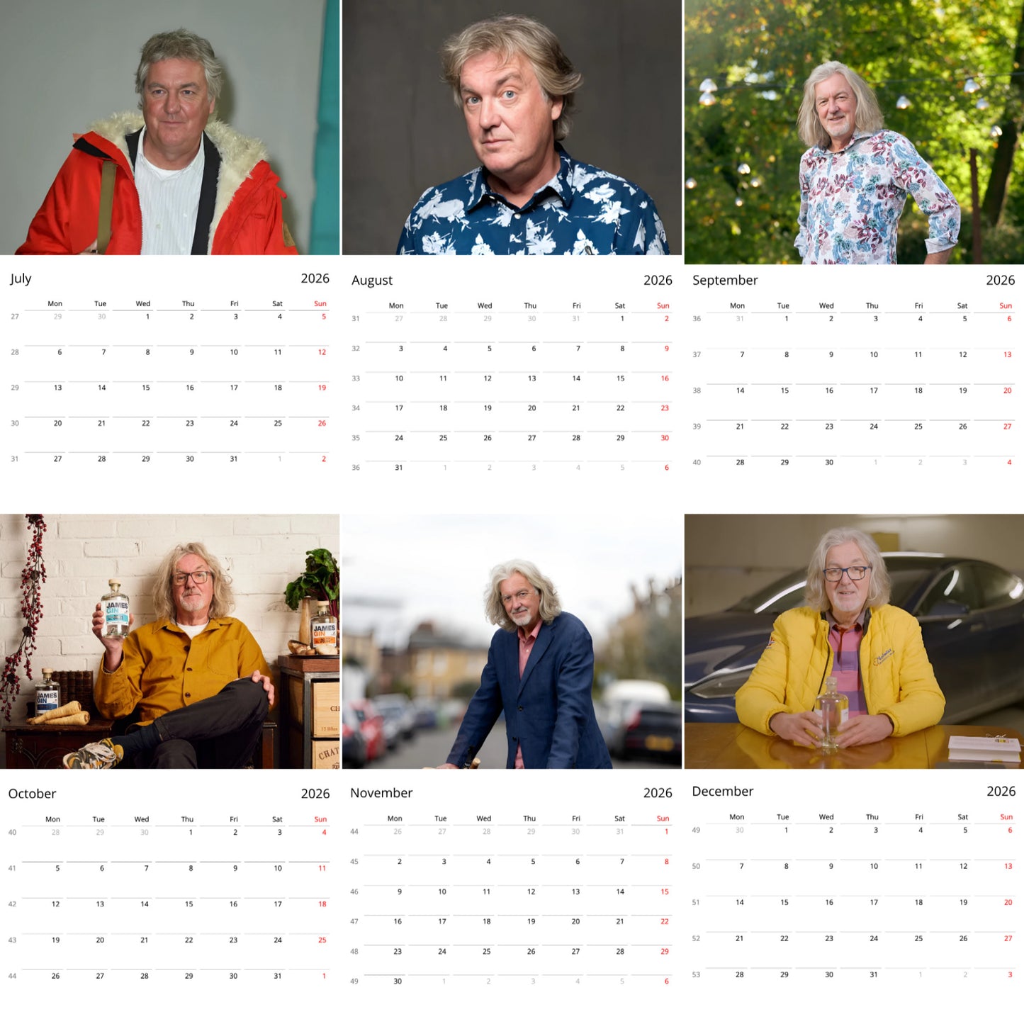 James May 2026 Wall Calendar β Premium TV Star Calendar for Fans, Top Gear Legend Gift