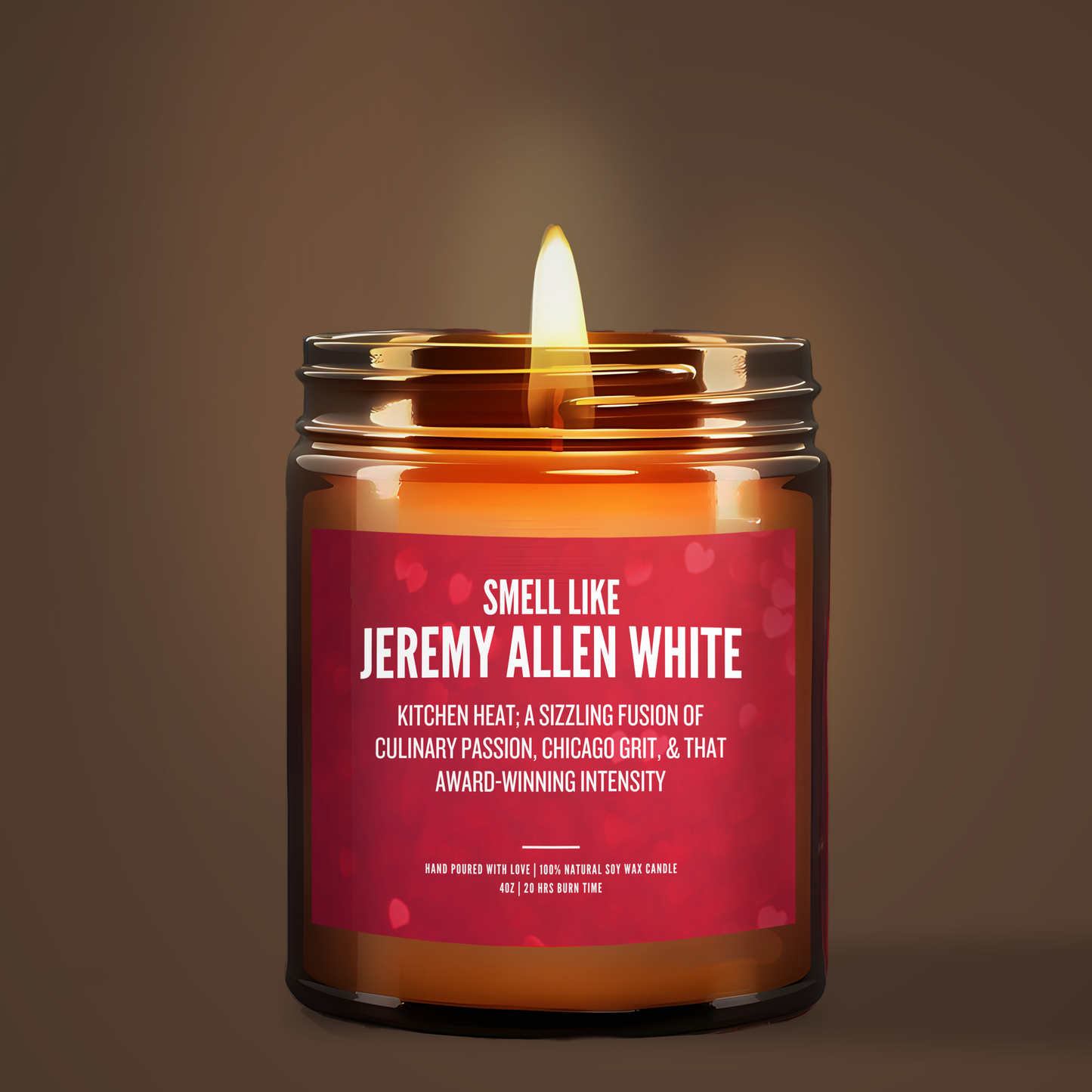 Jeremy Allen White Scented Gift | Hand-Poured Amber Jar | Fan Gift
