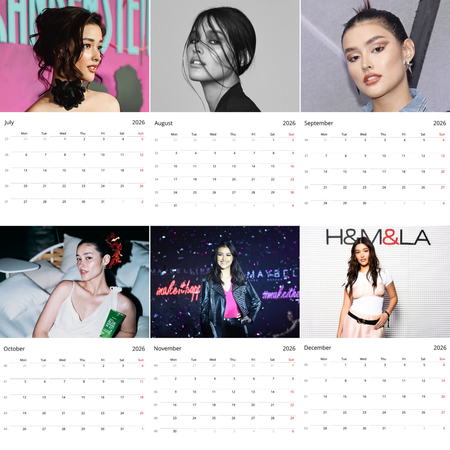 Liza Soberano 2026 Wall Calendar (Large Calendar) β Celebrity Fan Gift, Premium Wall Art