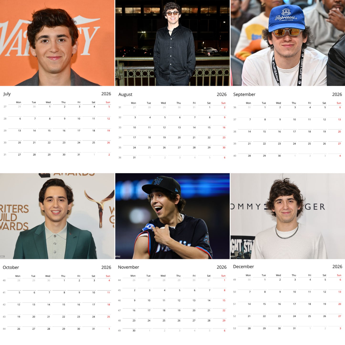 Marcello Hernandez 2026 Wall Calendar (Large Calendar) β Celebrity Fan Gift, Premium Wall Art