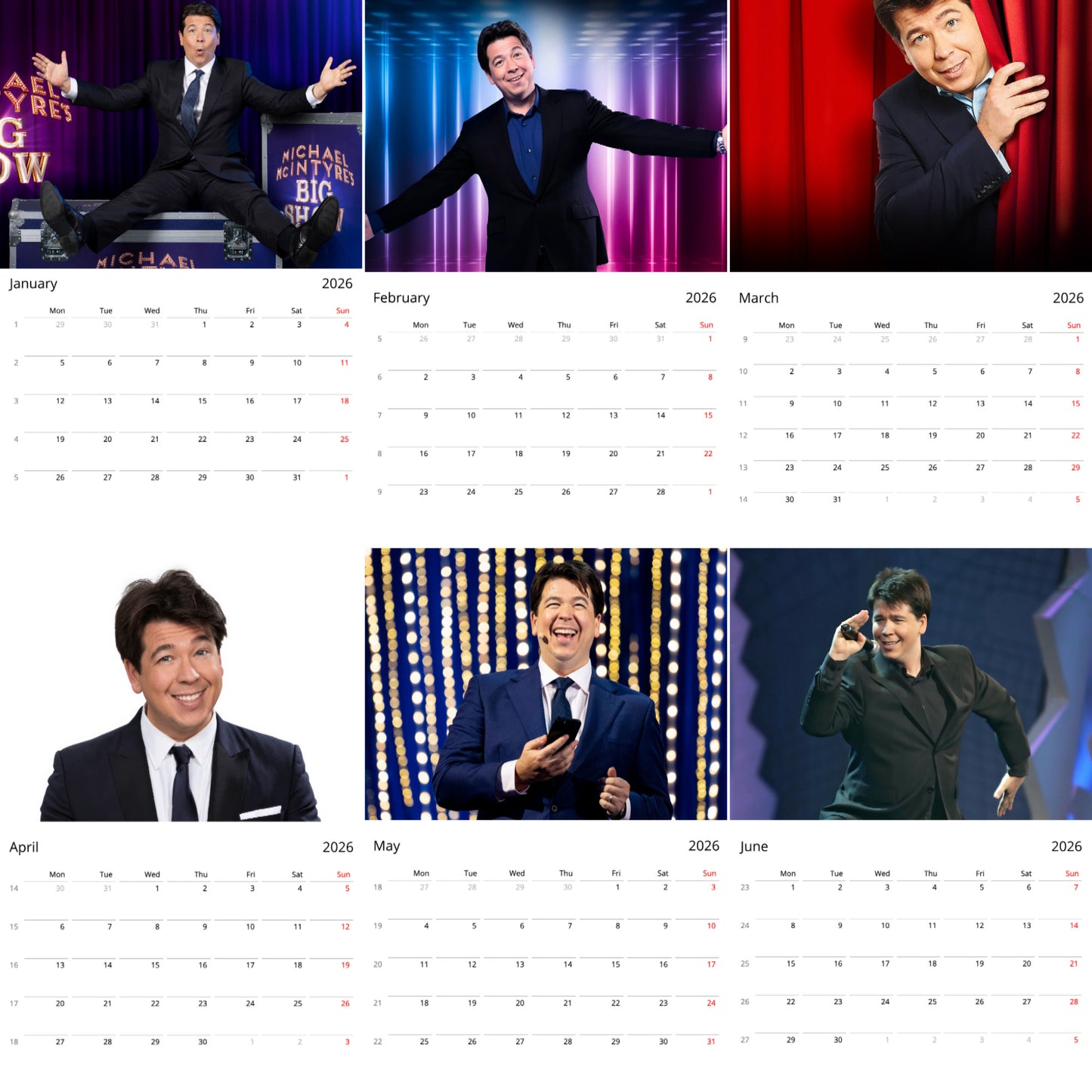 Michael McIntyre 2026 Wall Calendar ( Large Calendar ) – UK’s Favorite Comedian