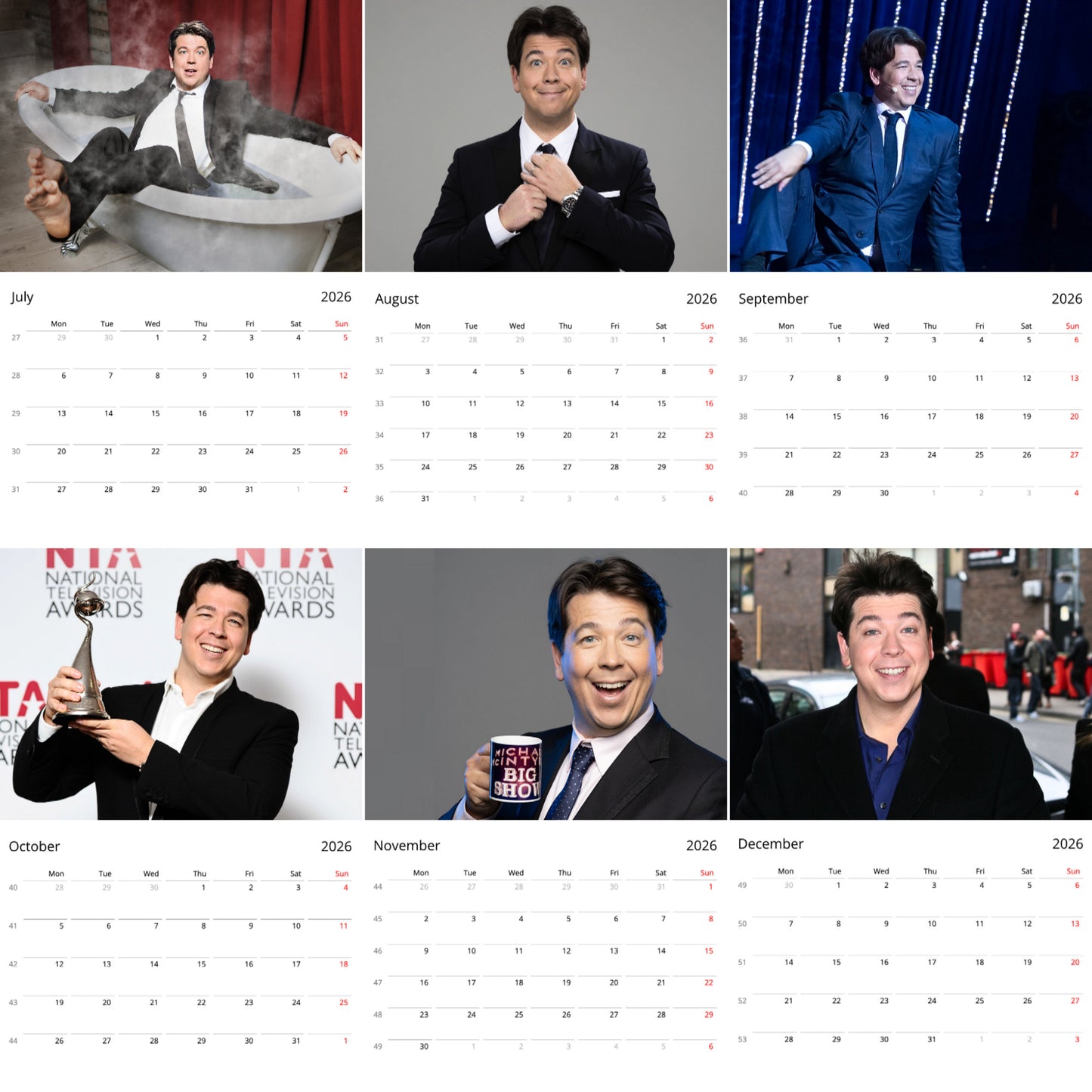 Michael McIntyre 2026 Wall Calendar ( Large Calendar ) – UK’s Favorite Comedian