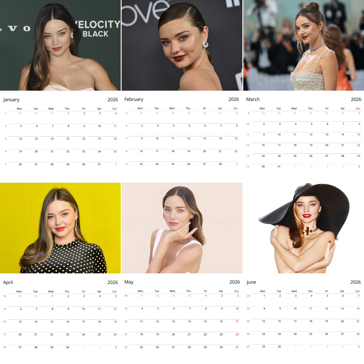 Miranda Kerr 2026 Wall Calendar ( Large Calendar ) β Supermodel & Fashion Icon Collectors Calendar