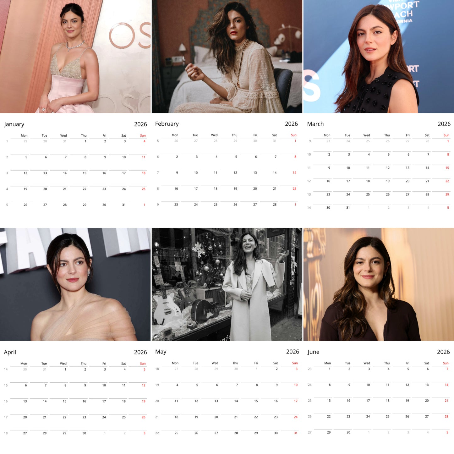 Monica Barbaro 2026 Wall Calendar ( Large Calendar ) – Elegant Celebrity Calendar for Fans