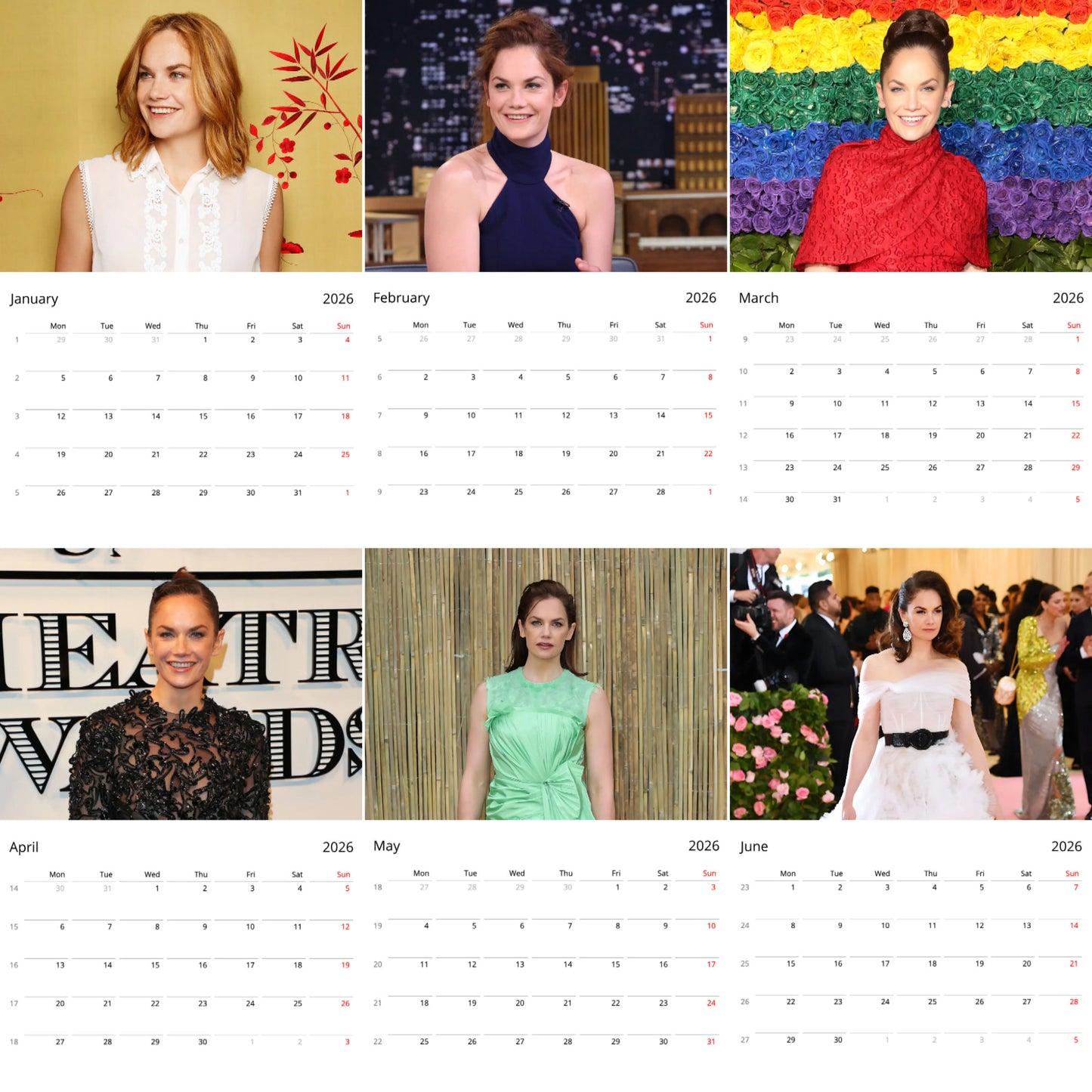 Ruth Wilson 2026 Wall Calendar β Premium Actress Calendar for Fans, Hollywood Star Gift