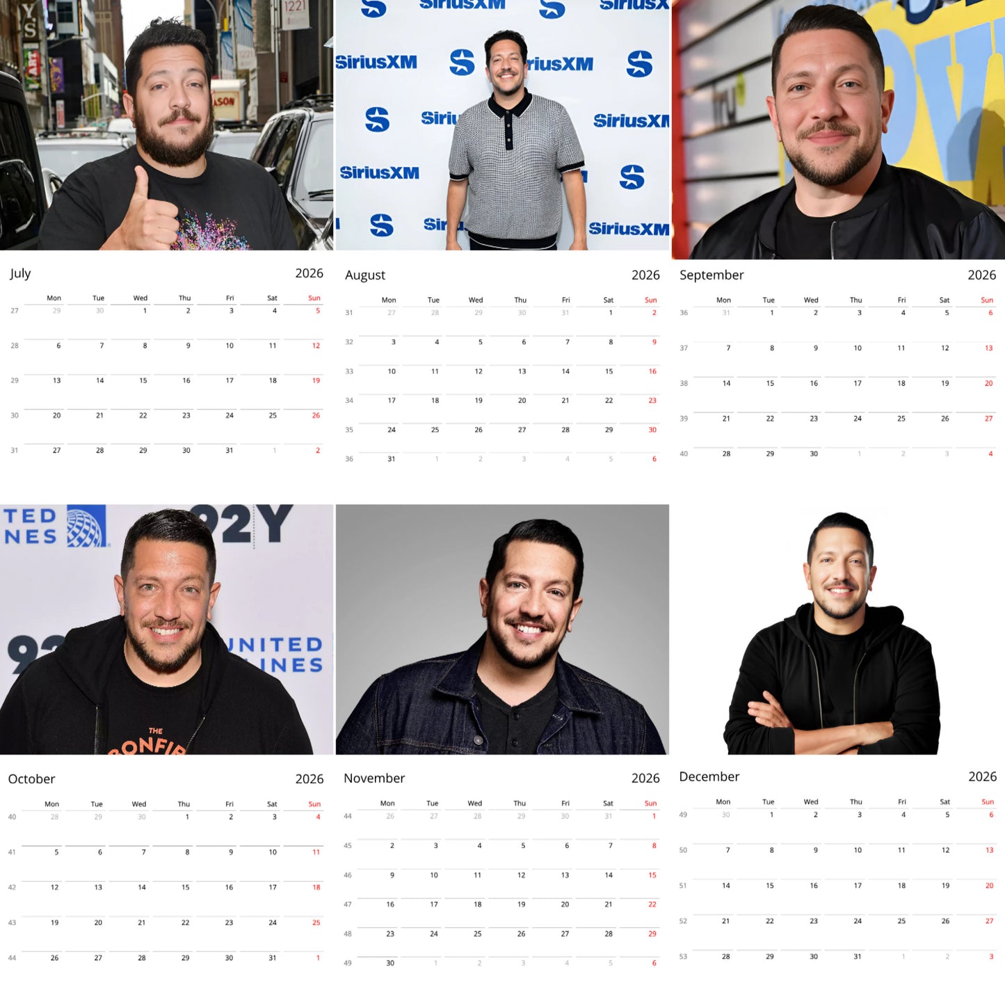 Sal Vulcano 2026 Wall Calendar β Exclusive Celebrity Poster Calendar for Fans, Premium Quality Art Prints, Perfect Gift for Admirers & Collectors