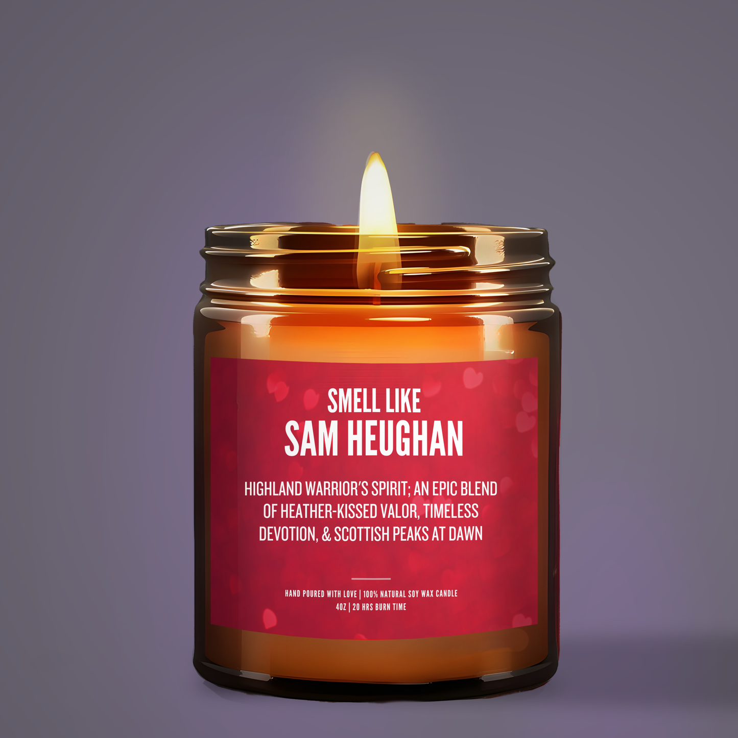 Smell Like Sam Heughan | Luxury Soy Candle | Hand-Poured Amber Jar