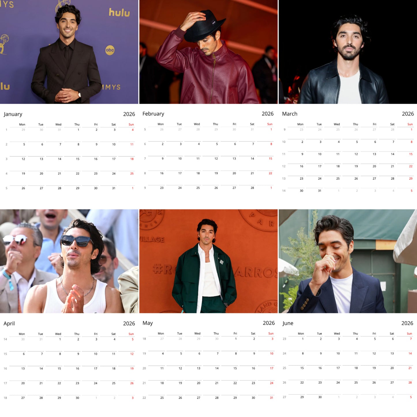 Taylor Zakhar Perez wall calendars 2026