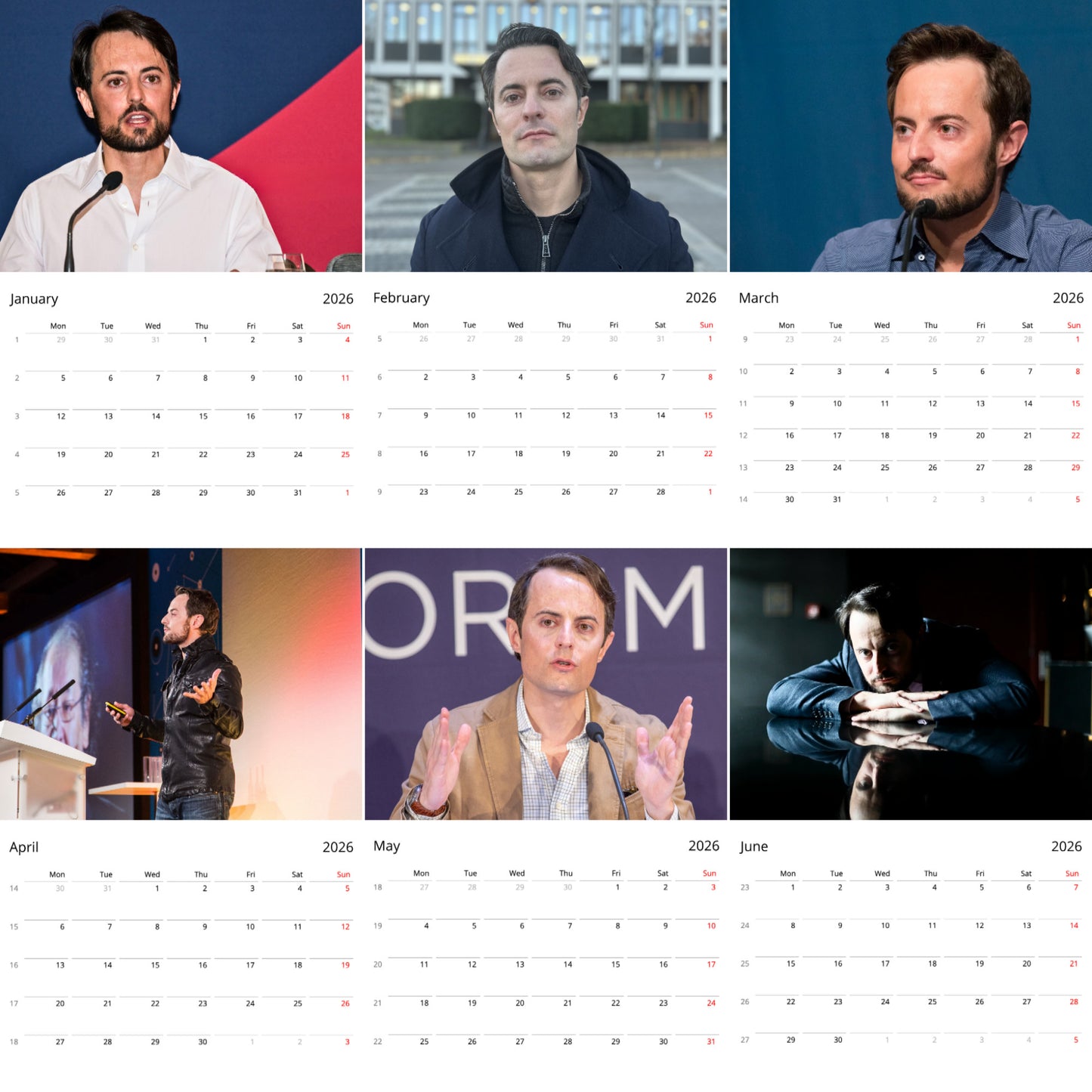 Thor Halvorssen 2026 Wall Calendar ( Large Calendar ) – Exclusive Celebrity Poster Calendar for Fans