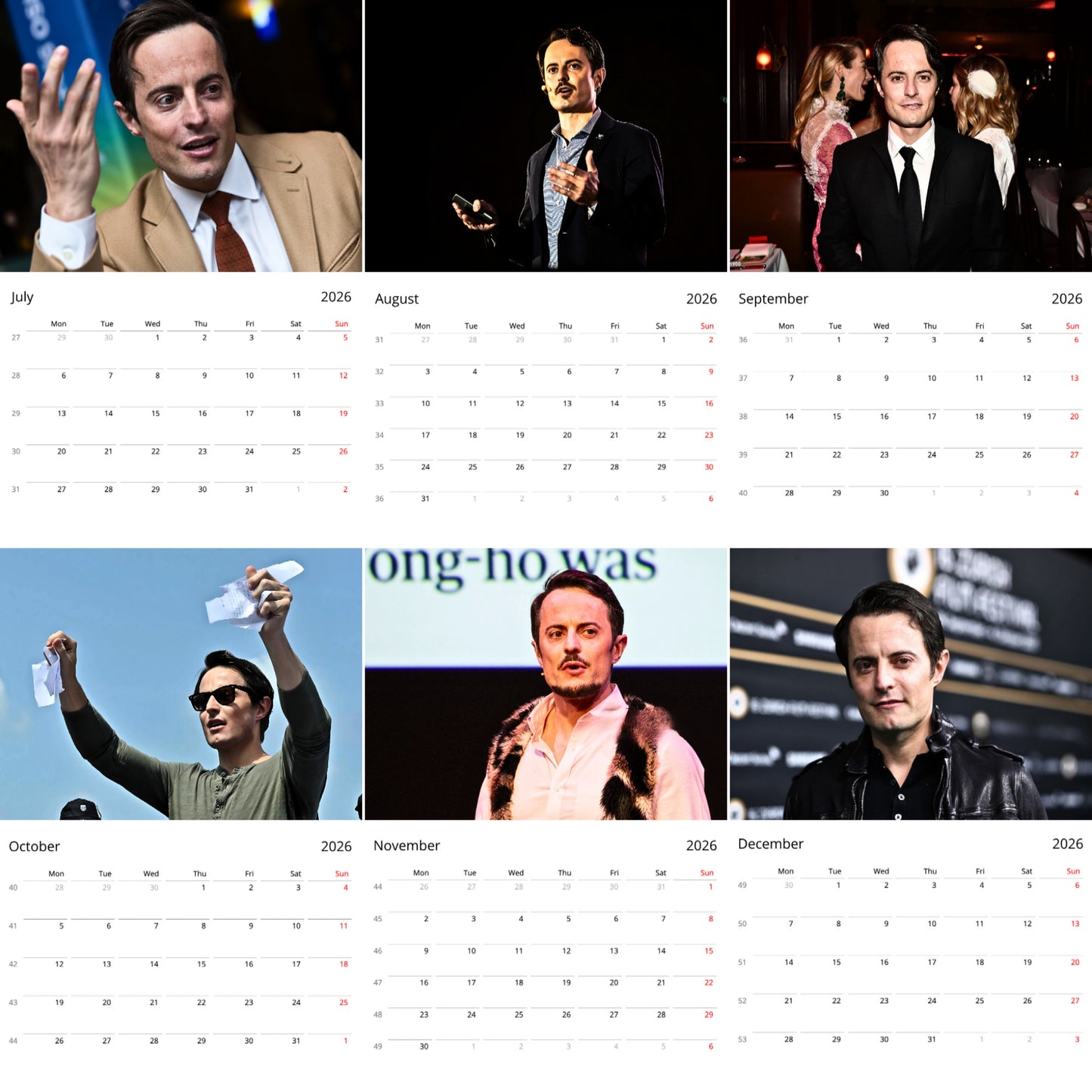 Thor Halvorssen 2026 Wall Calendar ( Large Calendar ) – Exclusive Celebrity Poster Calendar for Fans