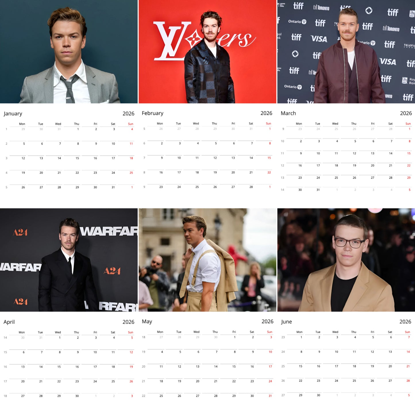 Will Poulter 2026 Wall Calendar β Premium Actor Calendar for Fans, Marvel & Maze Runner Star Gift