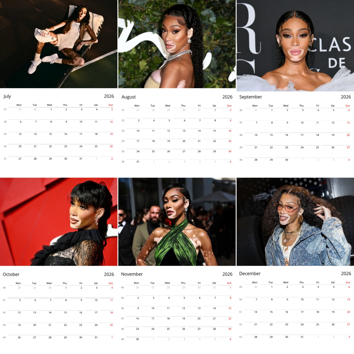 Winnie Harlow 2026 Wall Calendar ( Large Calendar ) β Exclusive Celebrity Poster Calendar for Fans