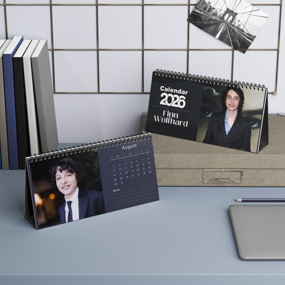 Finn Wolfhard 2026 Desk Calendar | Celebrity Spiral Bound Photo Calendar | Fan Collectible Gift | Stylish Desk & Office Décor