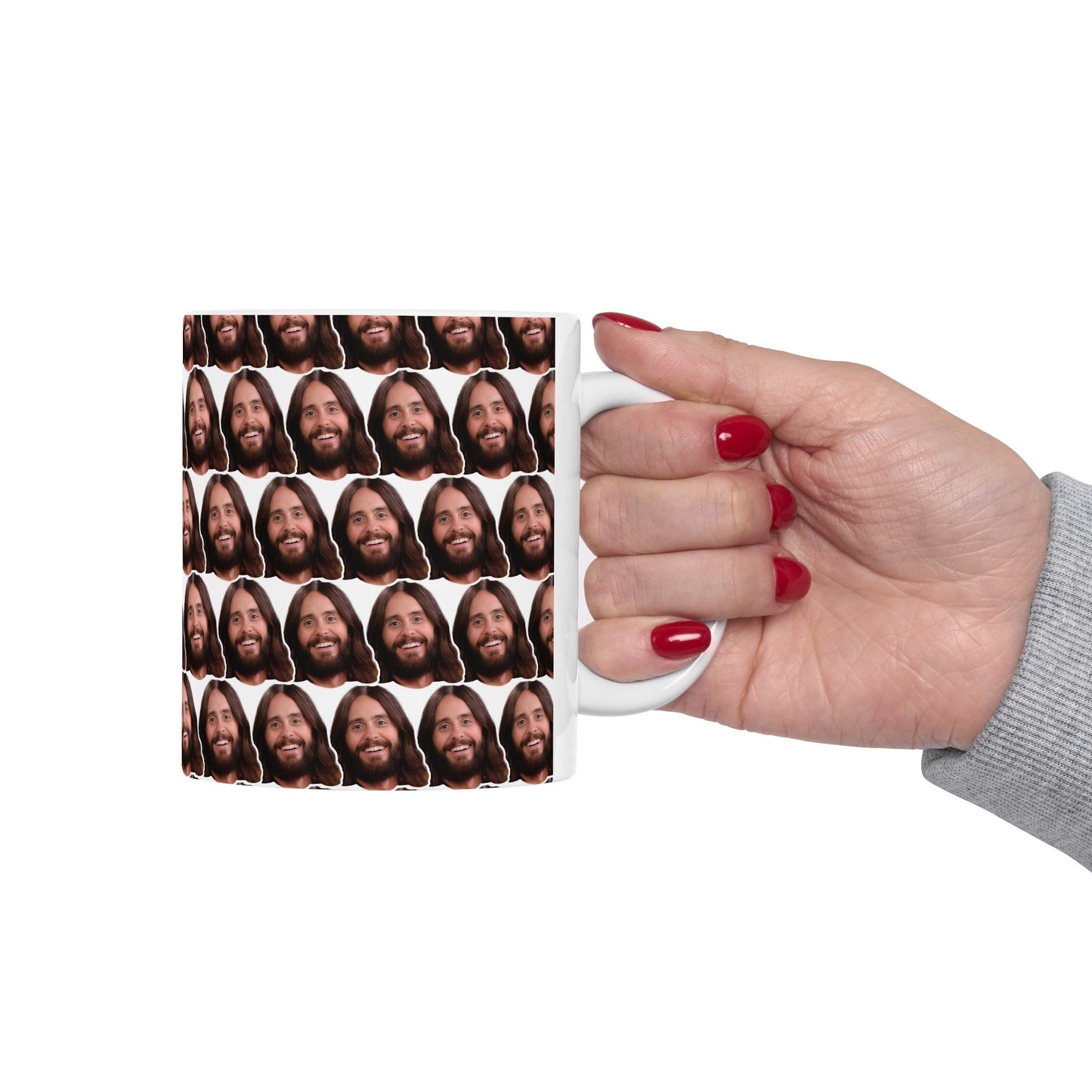 Jared Leto Face Pattern Ceramic Mug | Unique Gift for Jared Leto Fans