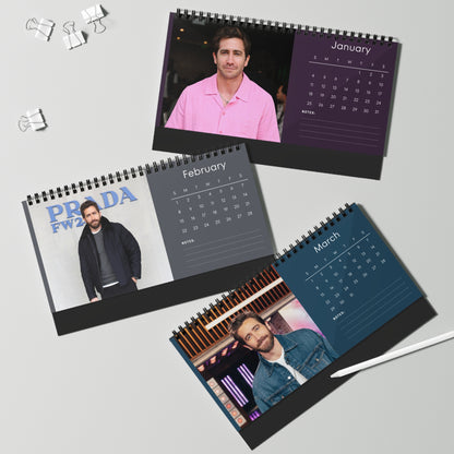 Jake Gyllenhaal 2026 Desk Calendar | Premium Spiral Bound Celebrity Photo Calendar | High-Quality Fan Gift & Desk Décor