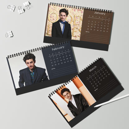 Timothée Chalamet 2026 Desk Calendar | Premium Spiral Bound Celebrity Photo Calendar | Collectible Fan Gift | Stylish Desk & Office Décor