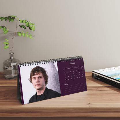 Evan Peters 2026 Desk Calendar | Premium Spiral Bound Celebrity Photo Calendar | High-Quality Fan Gift & Desk Décor