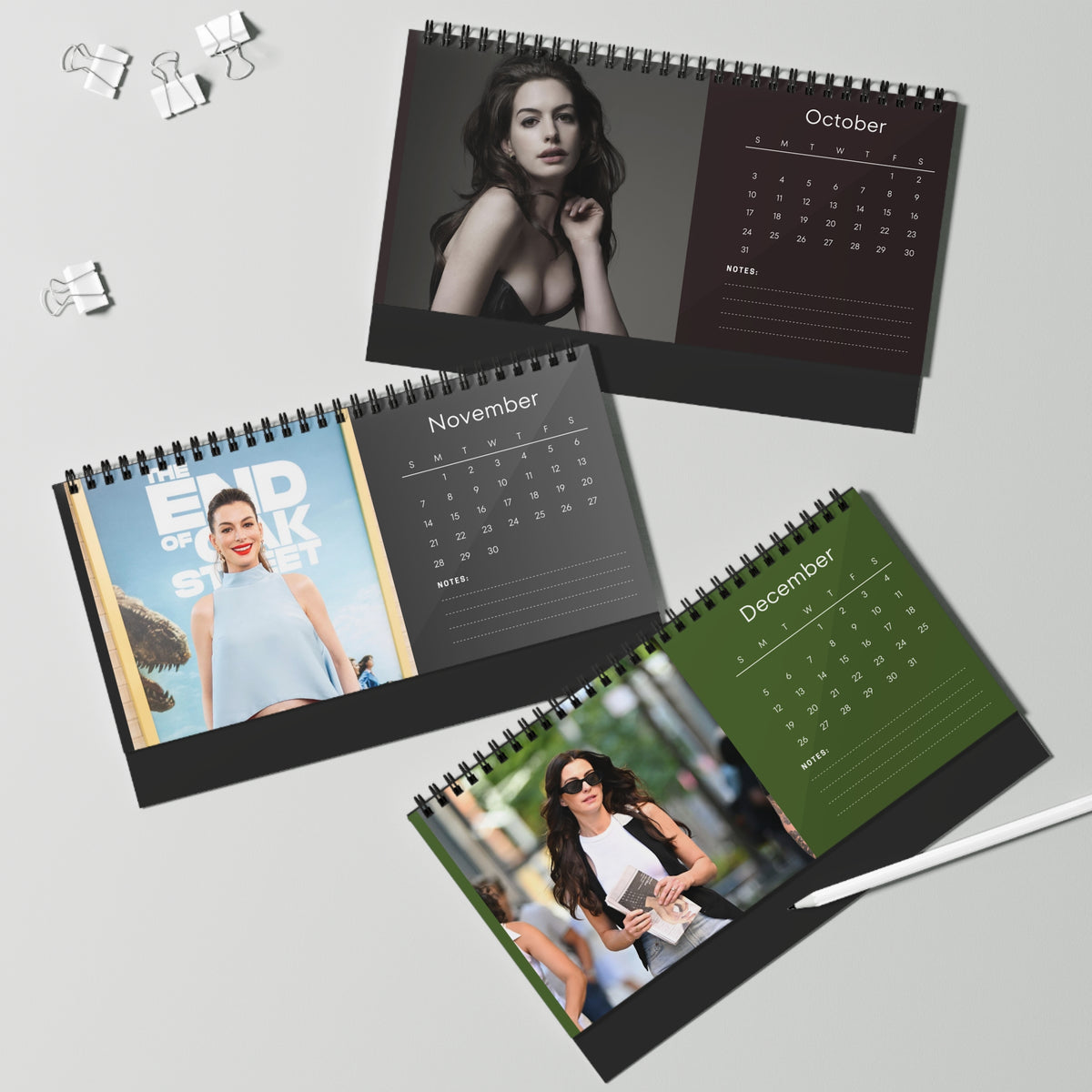 Anne Hathaway 2027 Desk Calendar Vol 4 | Spiral Bound Photo Calendar | Fan Gift