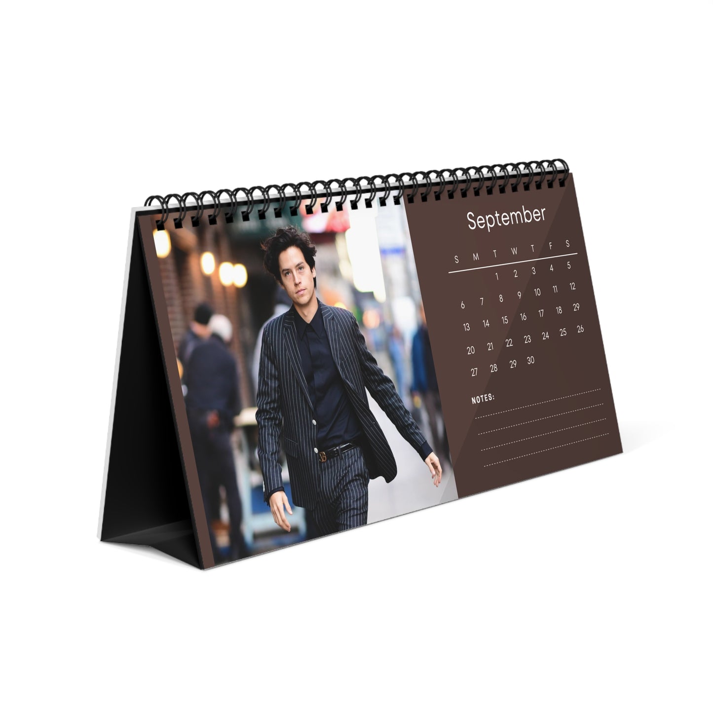 Cole Sprouse 2026 Desk Calendar | Premium Spiral Bound Celebrity Photo Calendar | High-Quality Fan Gift & Desk Décor
