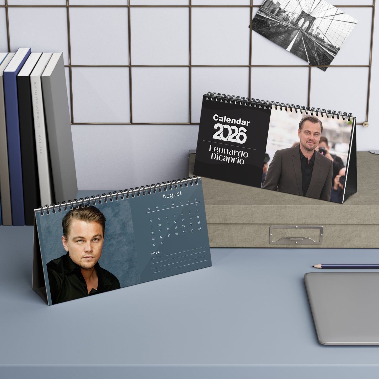 Leonardo DiCaprio 2026 Desk Calendar | Premium Spiral Bound Celebrity Photo Calendar | Collectible Fan Gift | Stylish Desk & Office Décor
