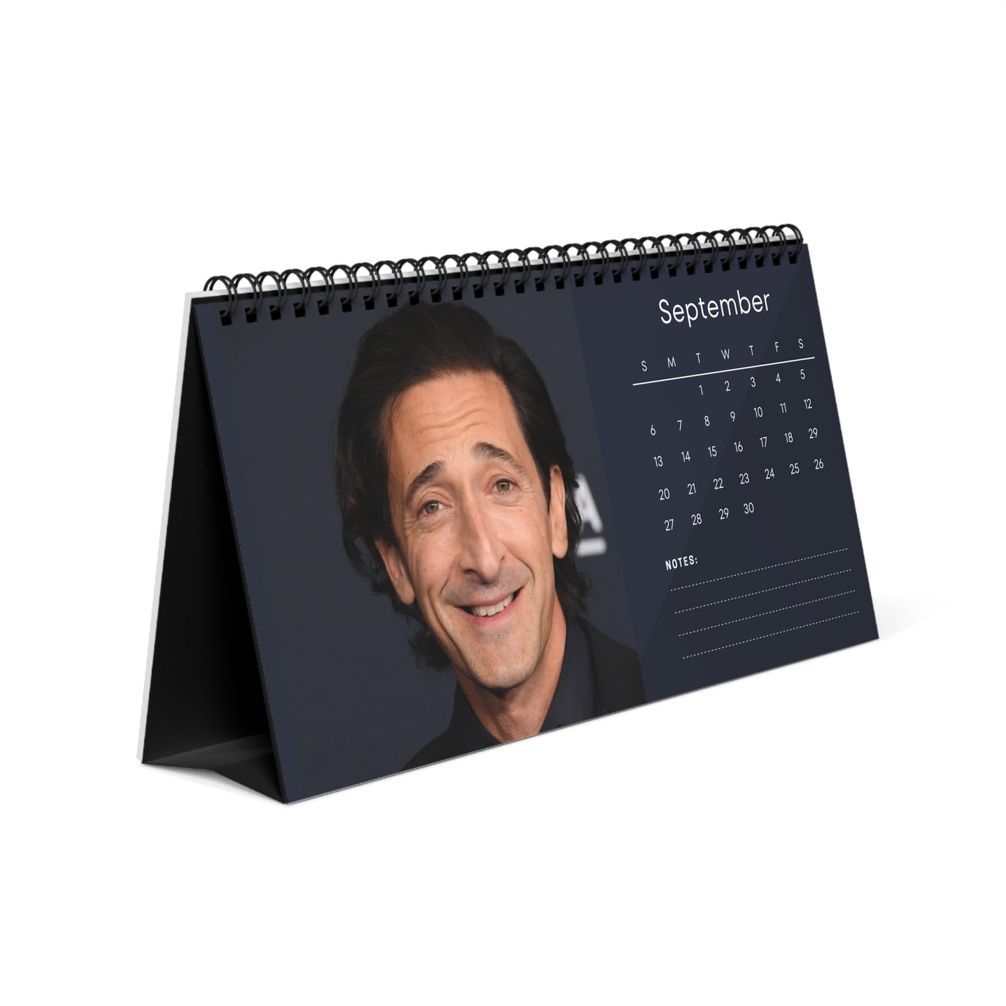 Adrien Brody 2026 Desk Calendar | Premium Spiral Bound Celebrity Photo Calendar | High Quality Collectible Gift for Fans & Desk Décor