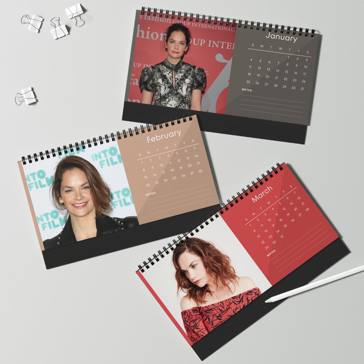Ruth Wilson 2026 Desk Calendar | Celebrity Spiral Bound Photo Calendar | Fan Collectible Gift | Stylish Desk & Office Décor