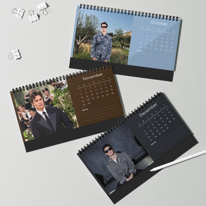 Nicholas Galitzine 2026 Desk Calendar | Celebrity Spiral Bound Photo Calendar | Fan Collectible Gift | Stylish Desk & Office Décor