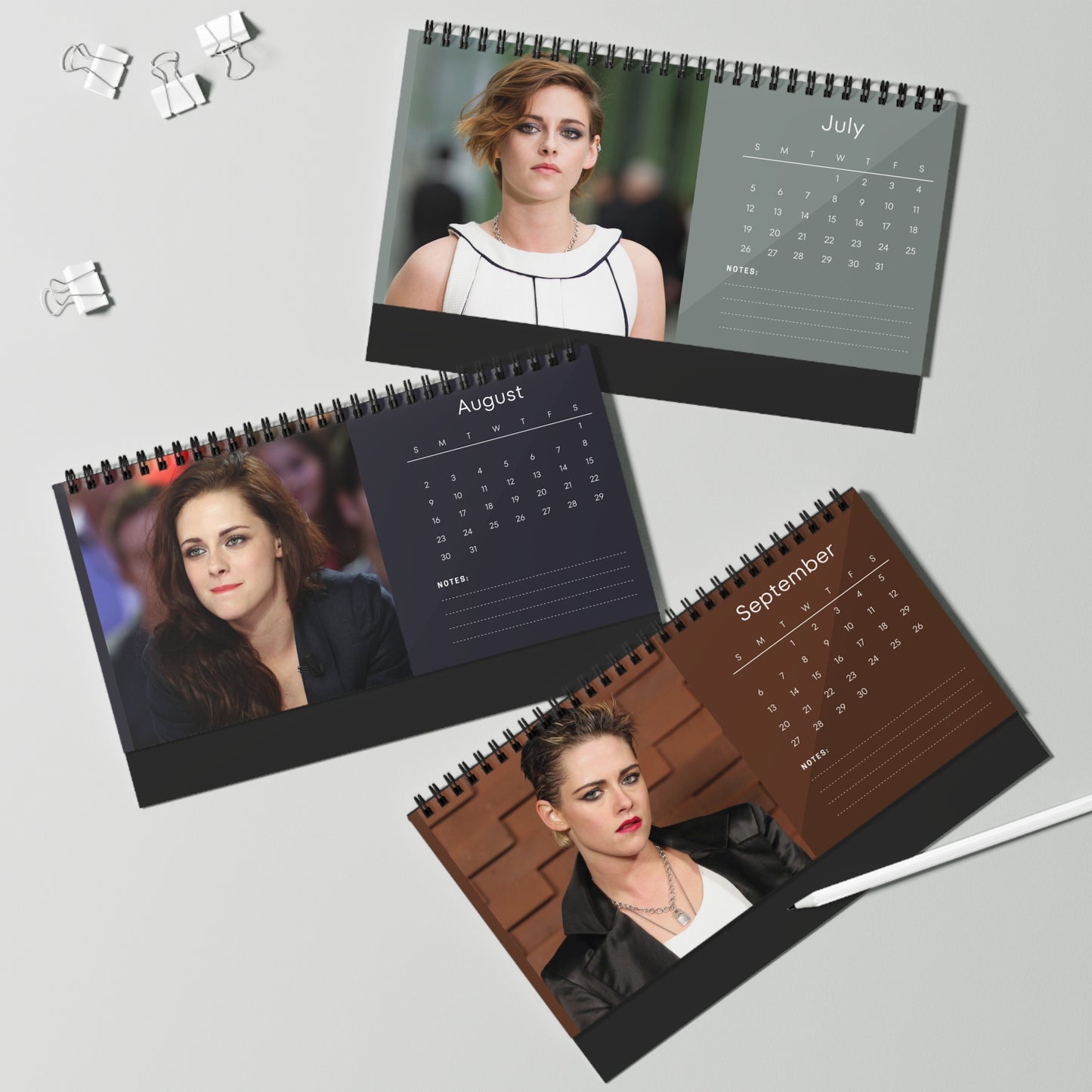 Kristen Stewart 2026 Desk Calendar | Premium Spiral Bound Celebrity Photo Calendar | Collectible Fan Gift | Stylish Desk & Office Décor