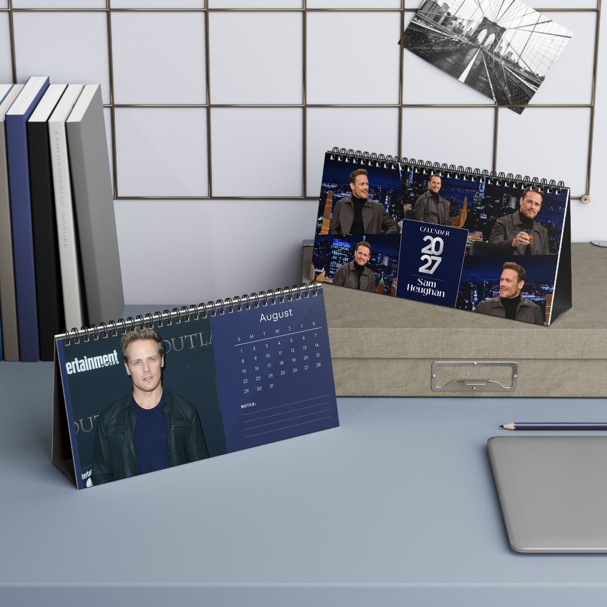Sam Heughan 2027 Desk Calendar Vol 6 | Spiral Bound Photo Calendar | Fan Gift
