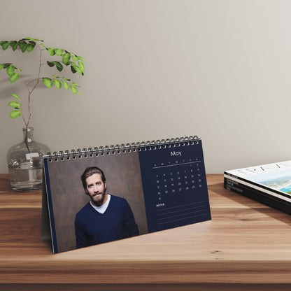 Jake Gyllenhaal 2026 Desk Calendar | Celebrity Spiral Bound Photo Calendar | Fan Collectible Gift | Stylish Desk & Office Décor
