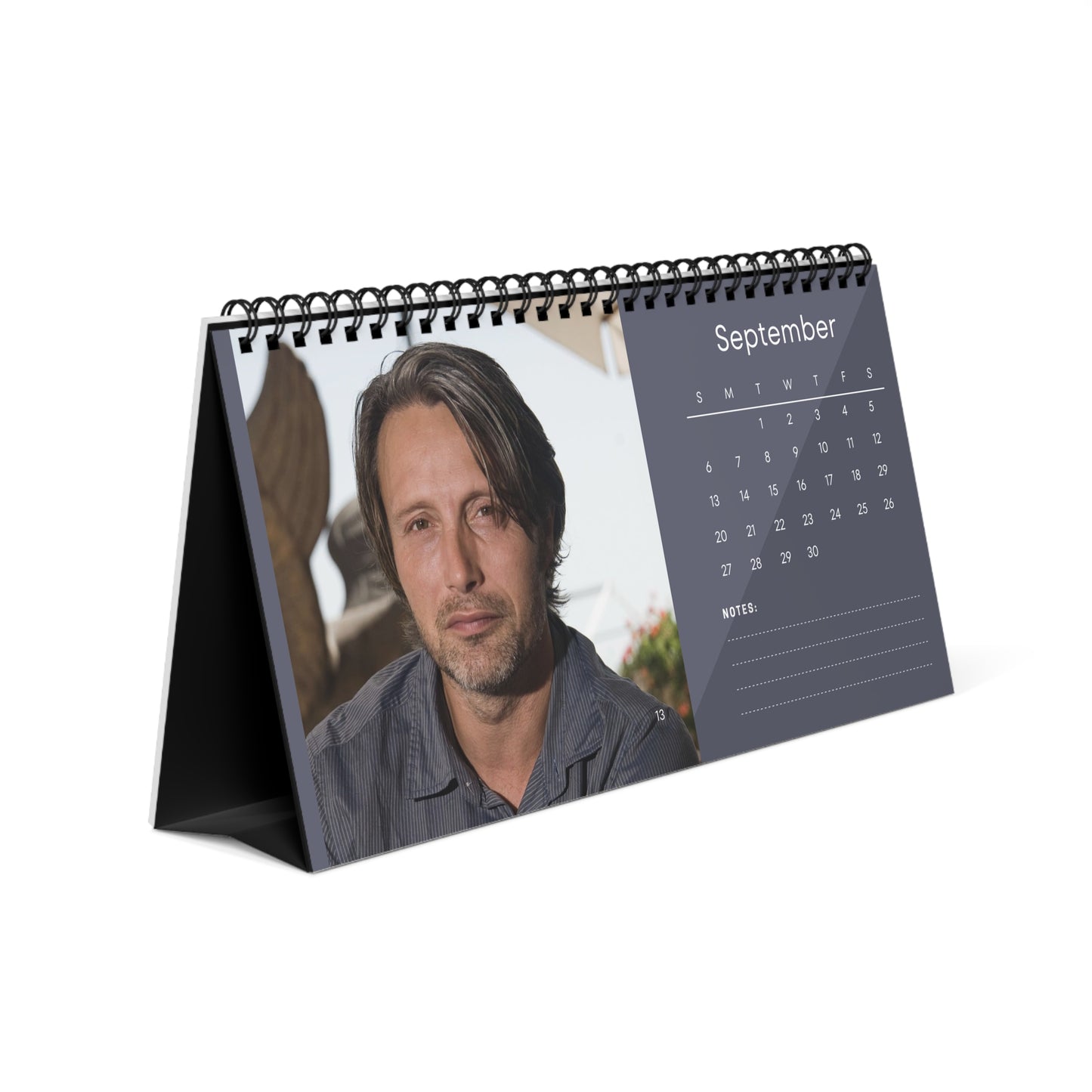 Mads Mikkelsen 2026 Desk Calendar | Premium Spiral Bound Celebrity Photo Calendar | High Quality Collectible Gift for Fans & Desk Décor