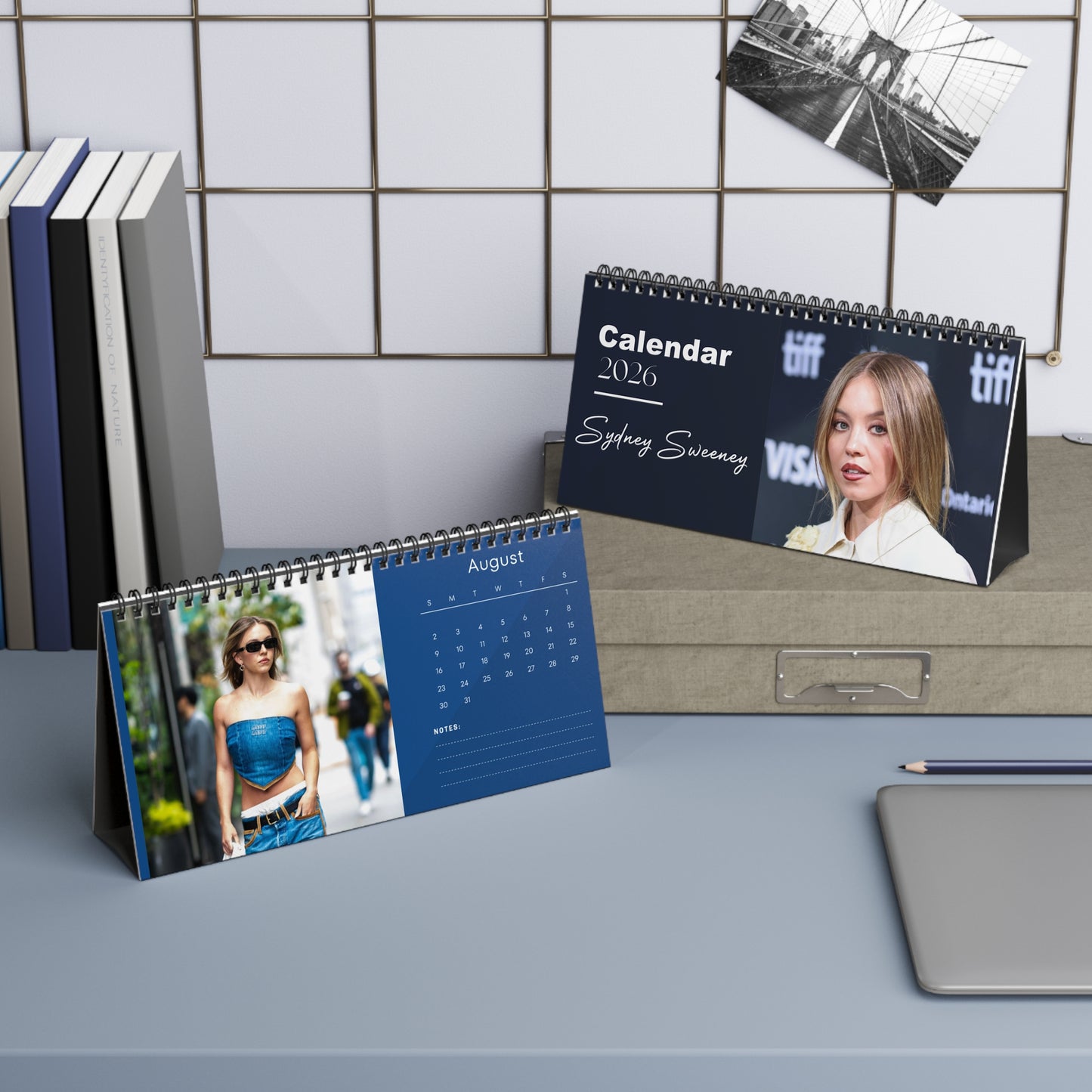Sydney Sweeney 2026 Desk Calendar | Premium Spiral Bound Celebrity Photo Calendar | High-Quality Fan Gift & Desk Décor