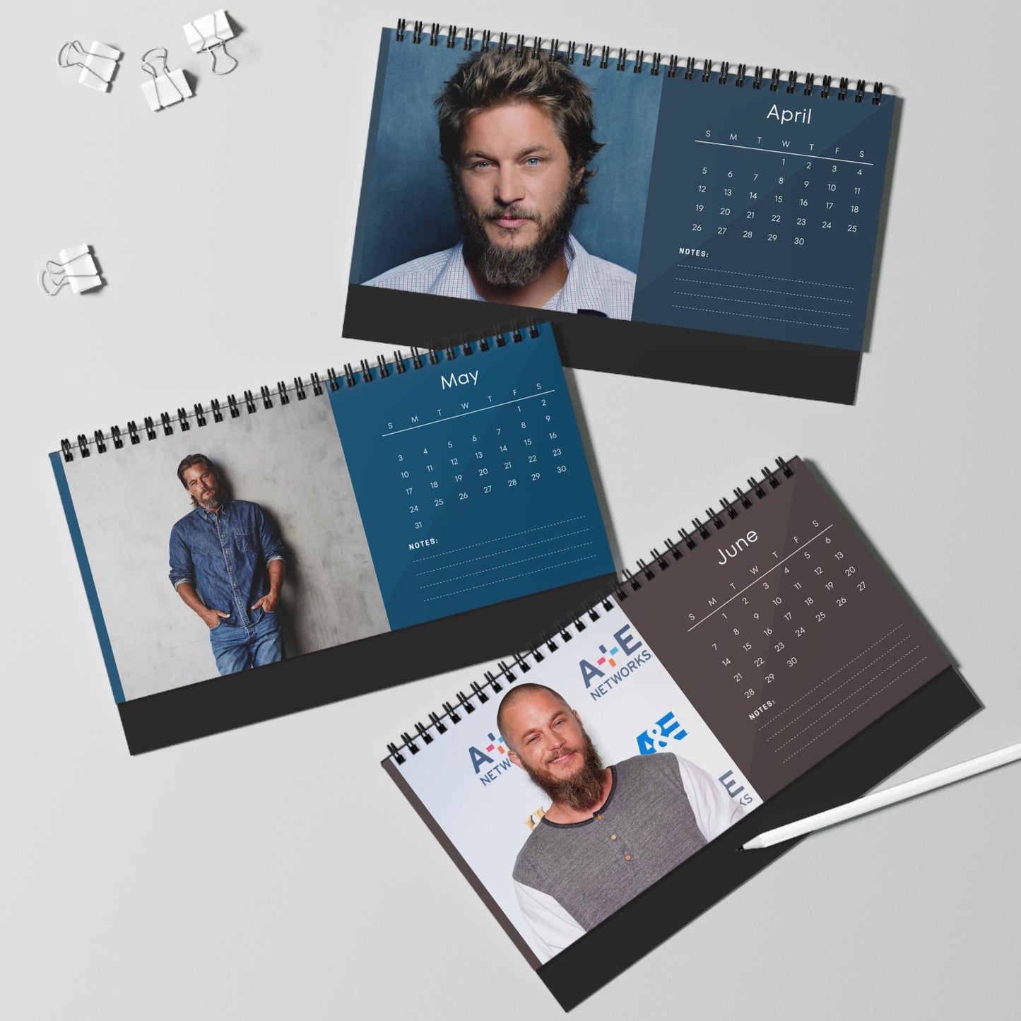 Travis Fimmel 2026 Desk Calendar | Star Photo Calendar | Actor Gift for Fans