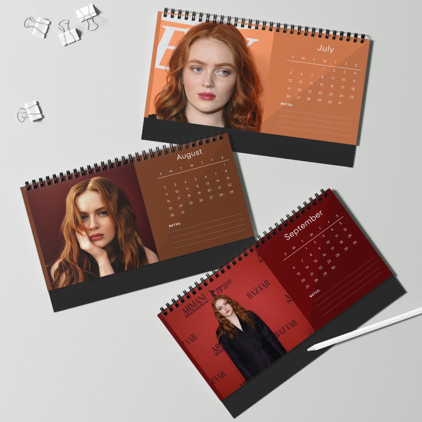Sadie Sink 2026 Desk Calendar | Celebrity Photo Calendar | Stylish Desk Accessory & Fan Gift
