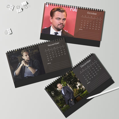 Leonardo DiCaprio 2026 Desk Calendar | Premium Spiral Bound Celebrity Photo Calendar | Collectible Fan Gift | Stylish Desk & Office Décor